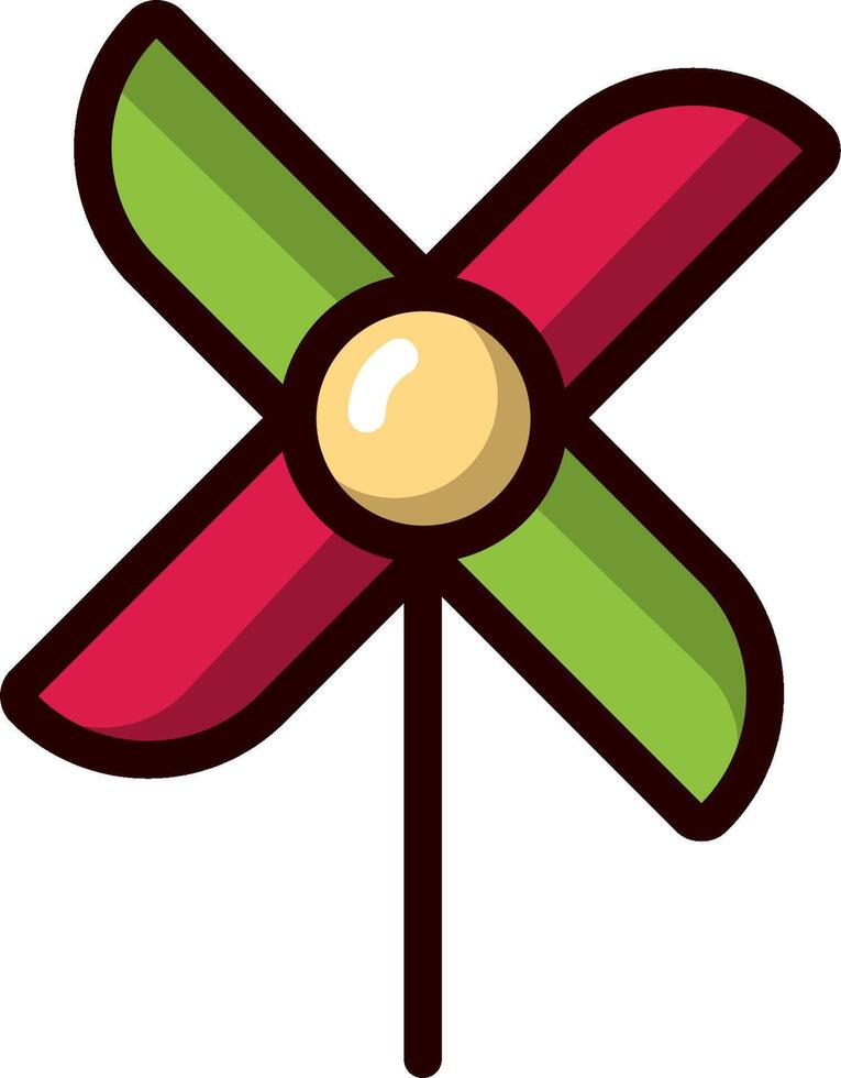 A pinwheel with a green and red color vector
