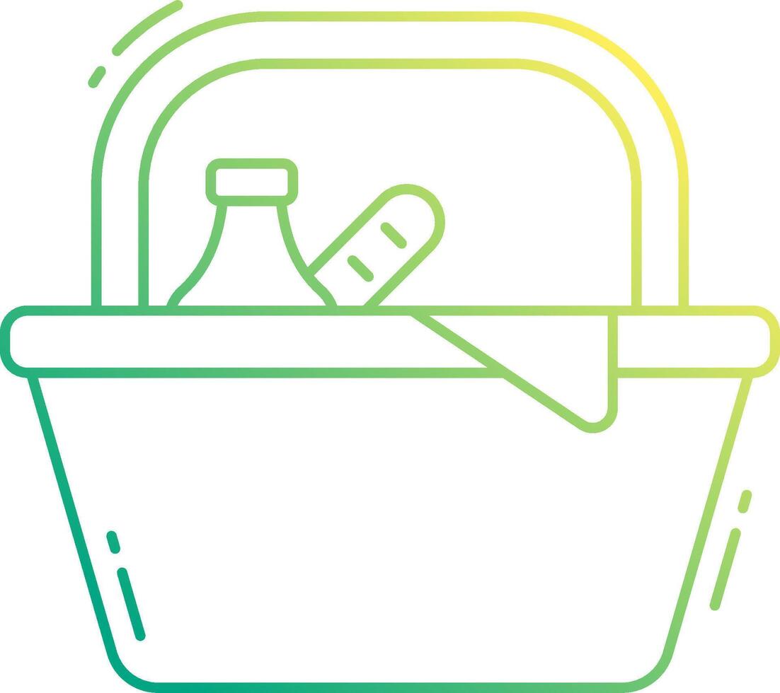 A basket with a bottle of water and a spoon vector