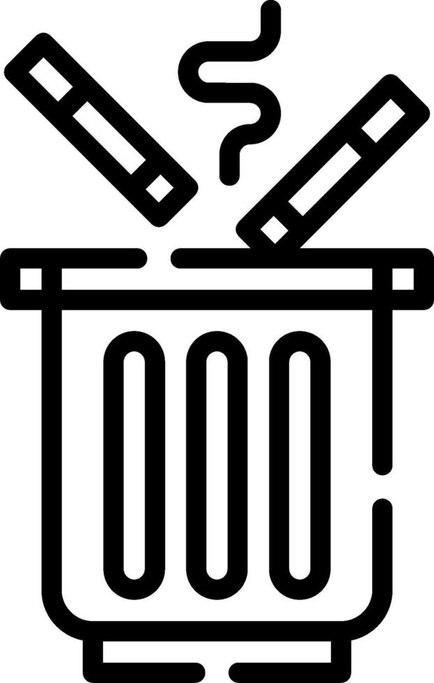 A black and white icon of a trash can with two forks vector