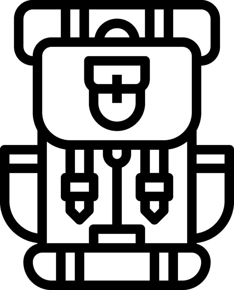Backpack icon outline vector