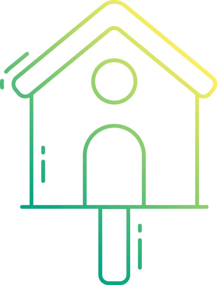 A birdhouse with a green and yellow outline vector