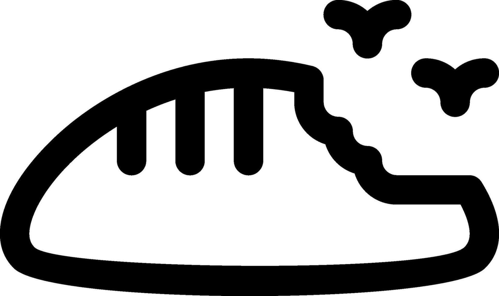 A black and white image of a slice of bread vector