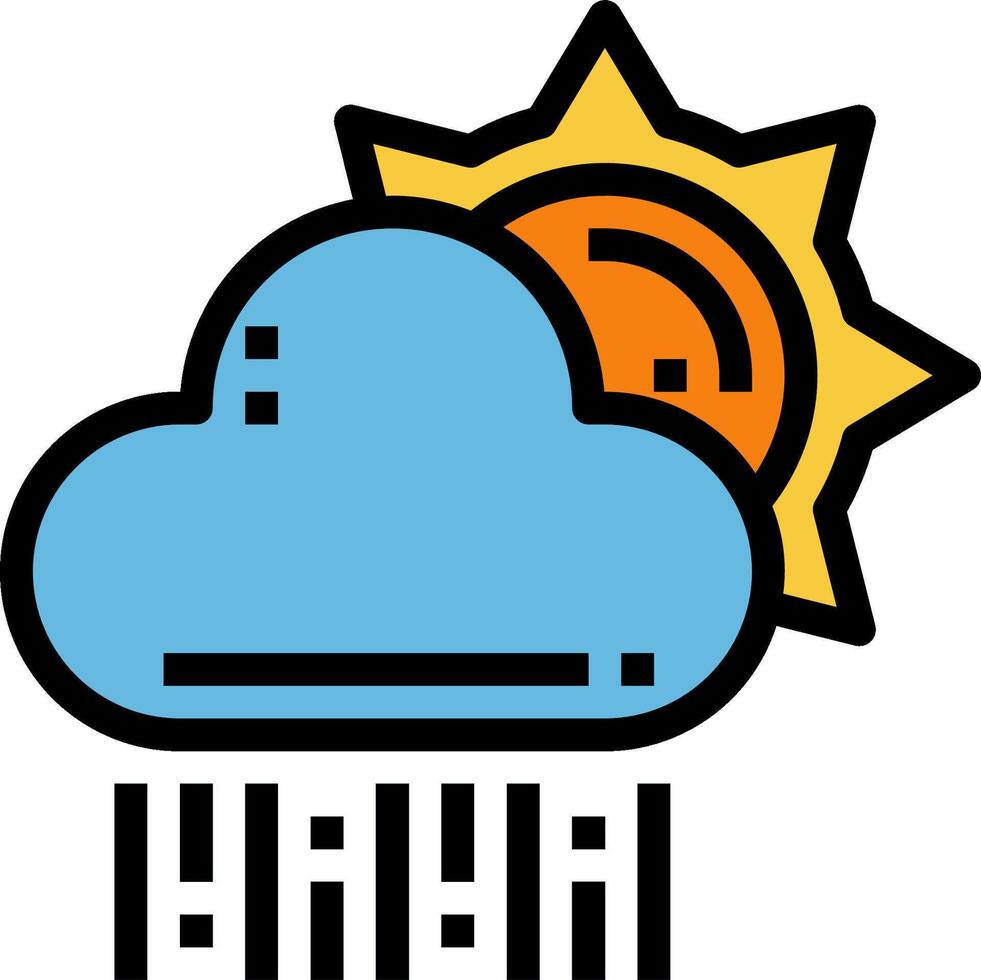 A cloud with the sun behind it and the word hava vector