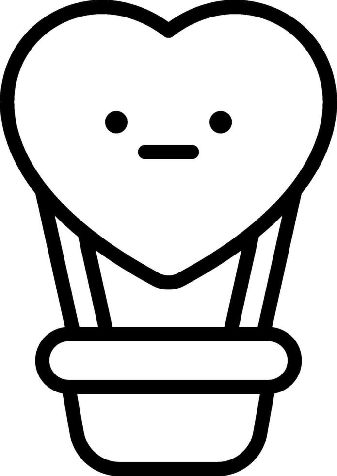 A heart shaped plant with a face on it vector