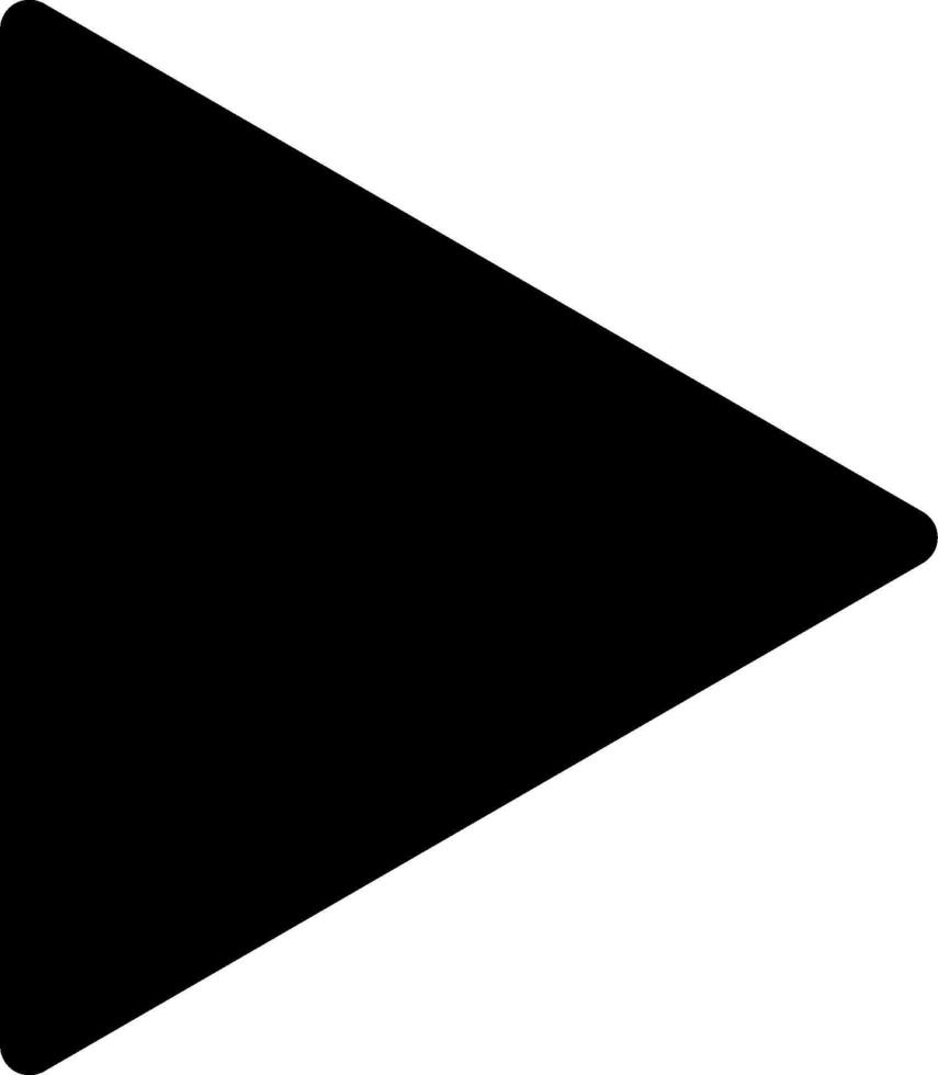 A black triangle with a white background vector