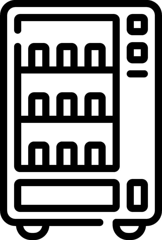 A black and white icon of a vending machine vector
