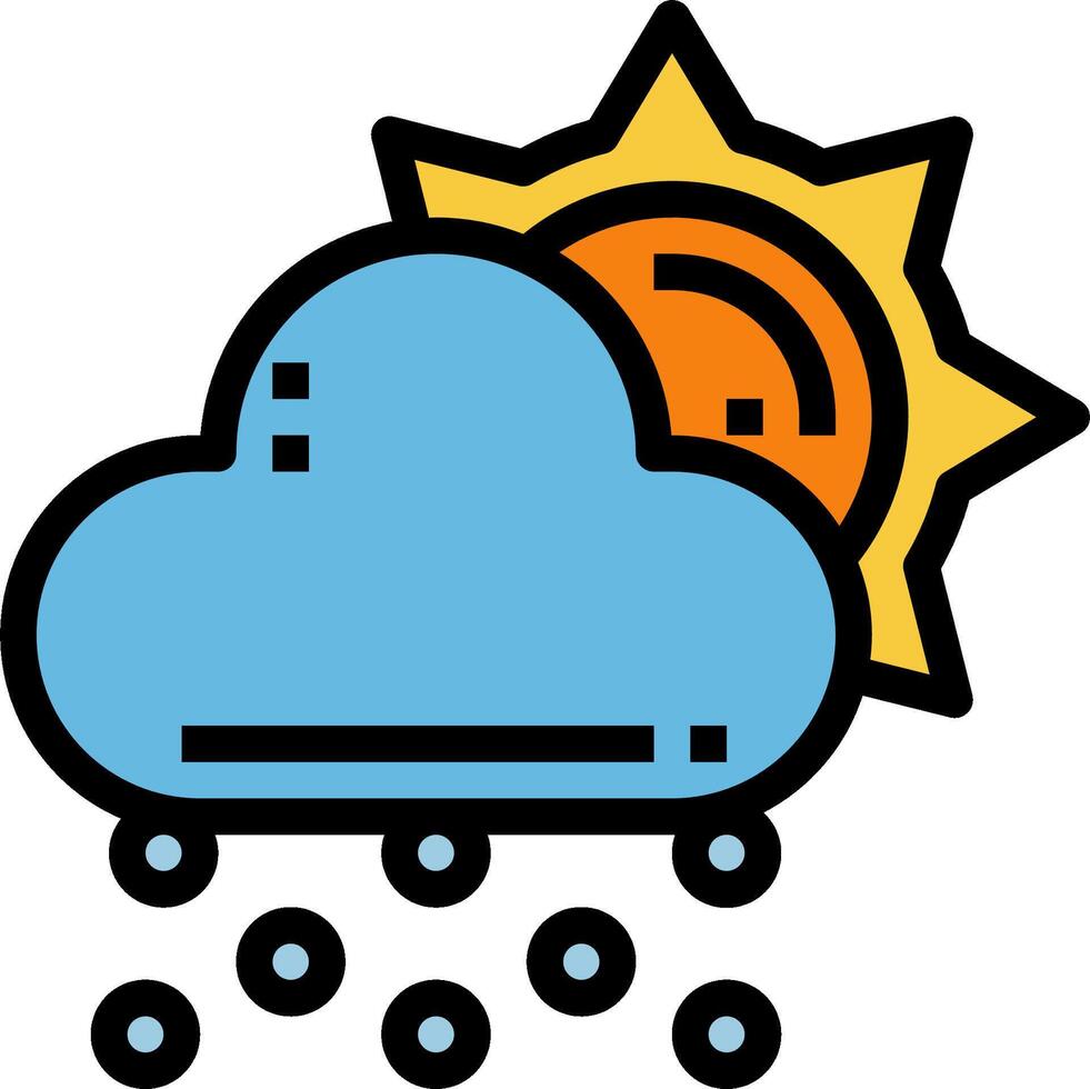 A cloud with sun and snow on it vector