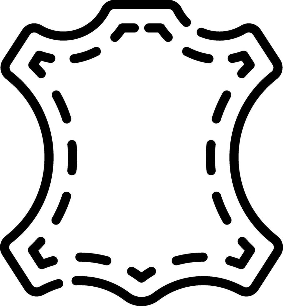 A black and white outline of a shield vector