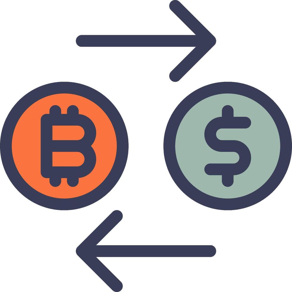 Bitcoin and dollar icon vector