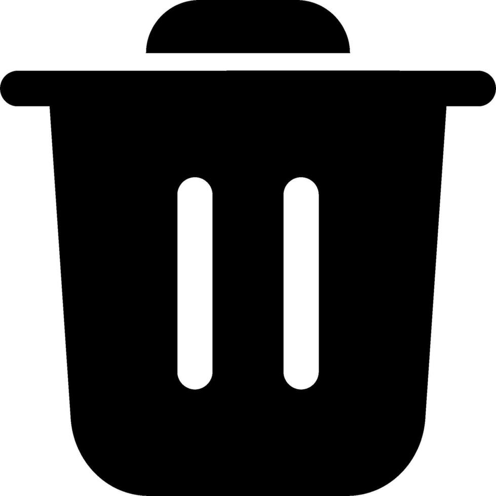 A black trash can icon on a white background vector