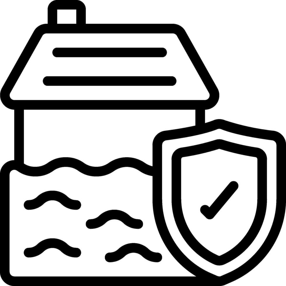 A house with a shield and a shield icon vector