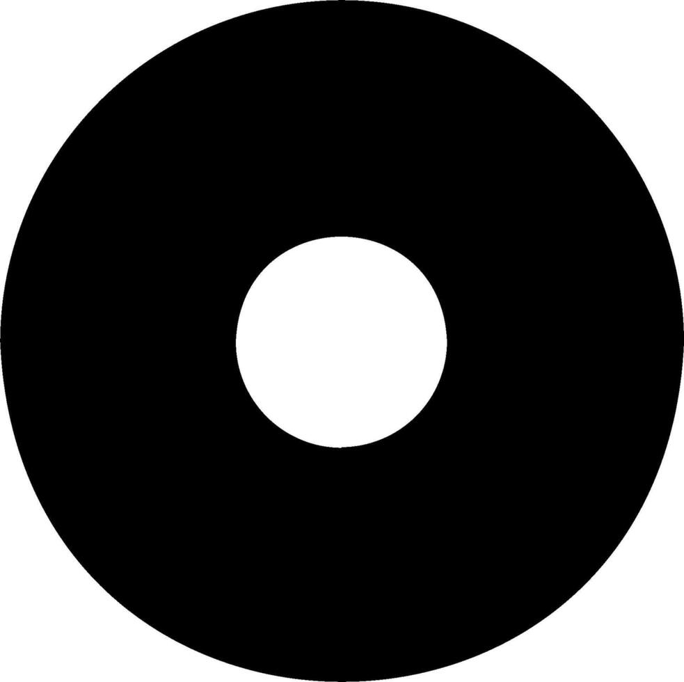 A black circle with a white dot in the center vector