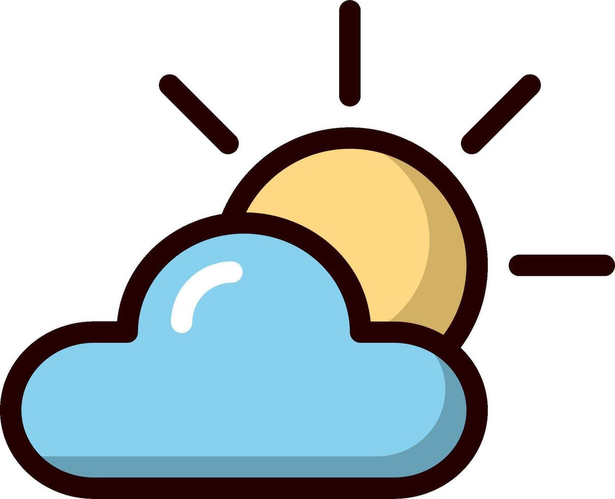A cartoon sun and cloud with a blue background vector