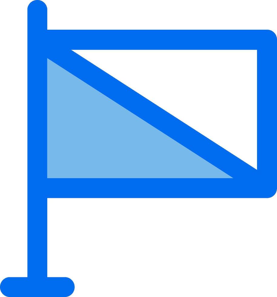 A blue flag with a white background vector