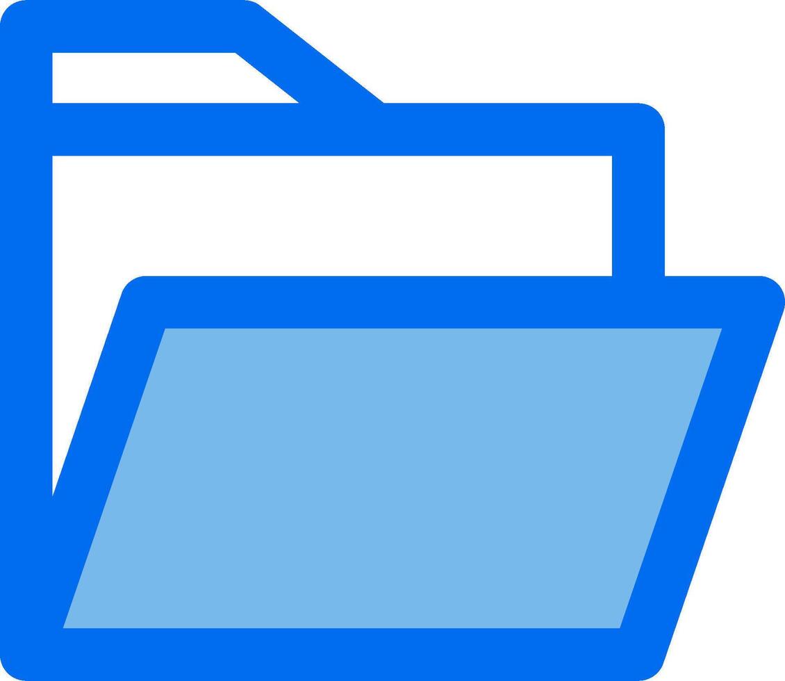 A blue folder icon with a blue background vector
