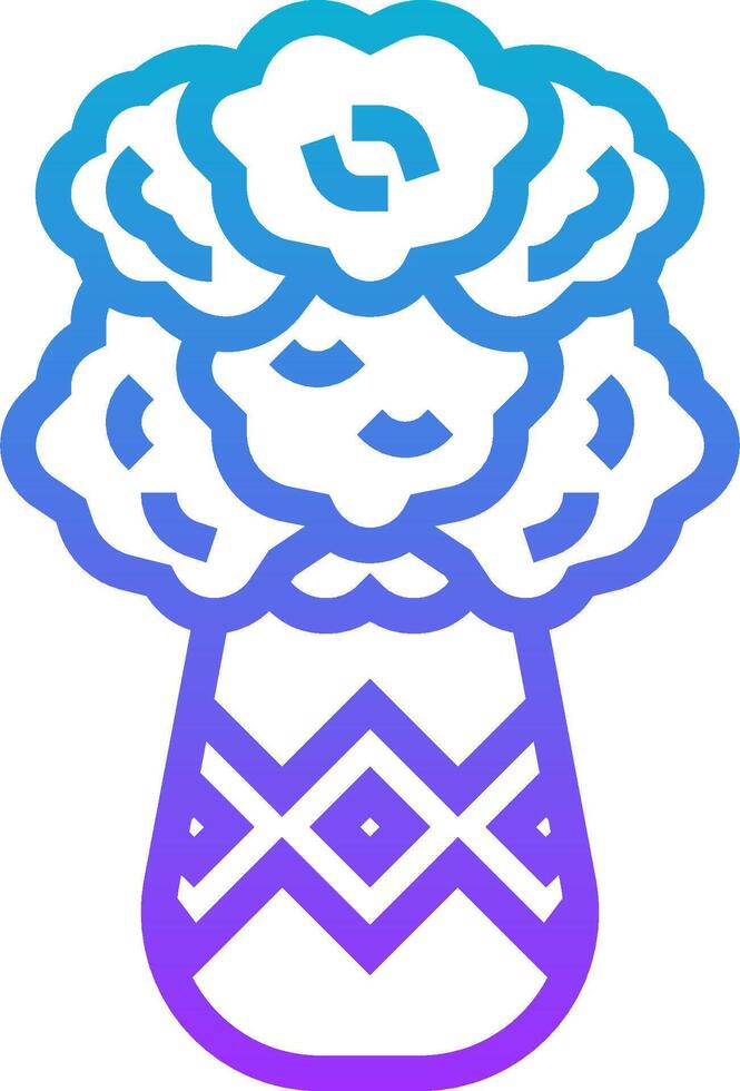 A blue and purple flower vase with a blue and purple design vector