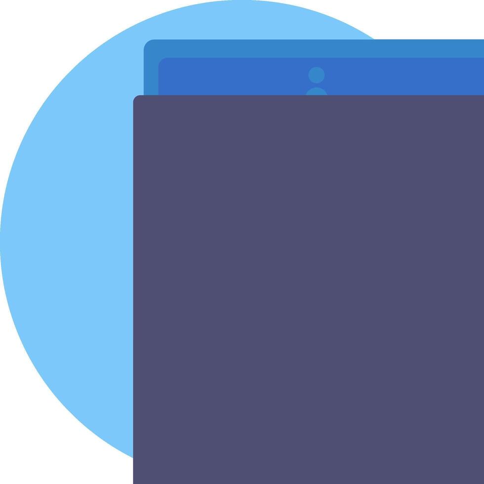 A blue and purple rectangle with a blue cover vector