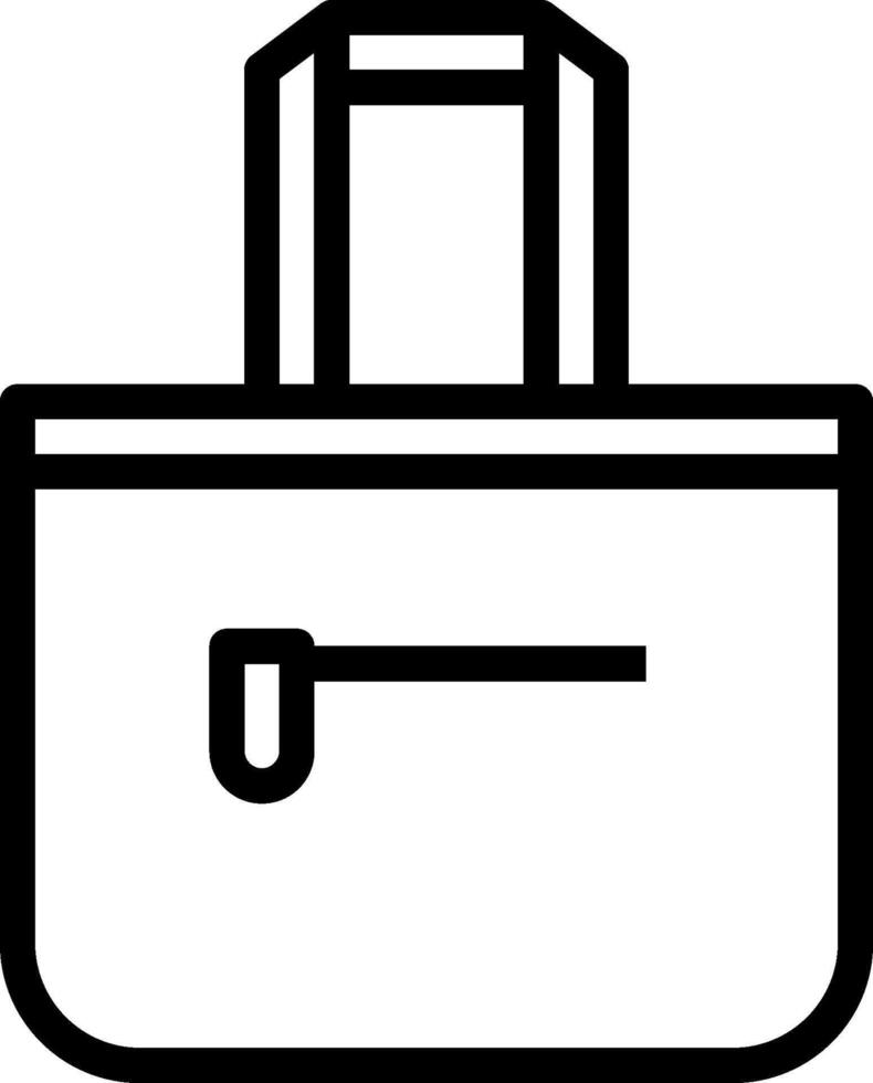 A black and white illustration of a bag vector