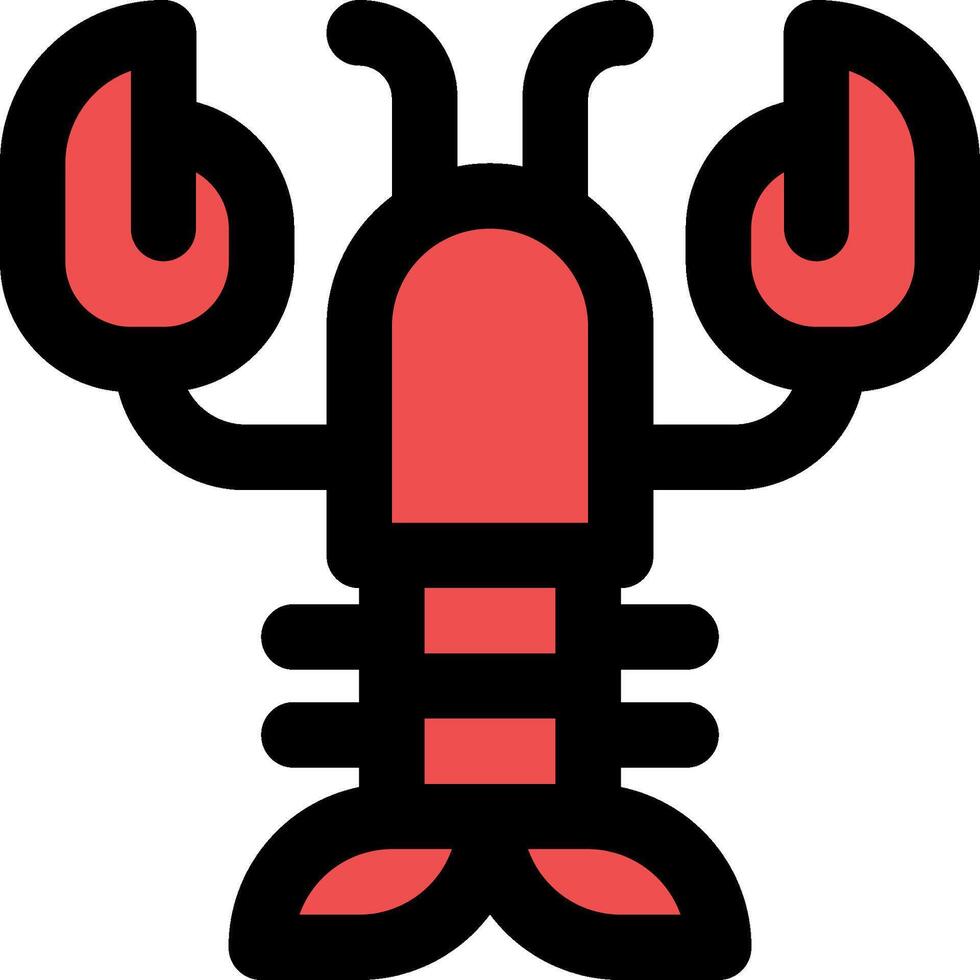 Lobster icon, red and black vector