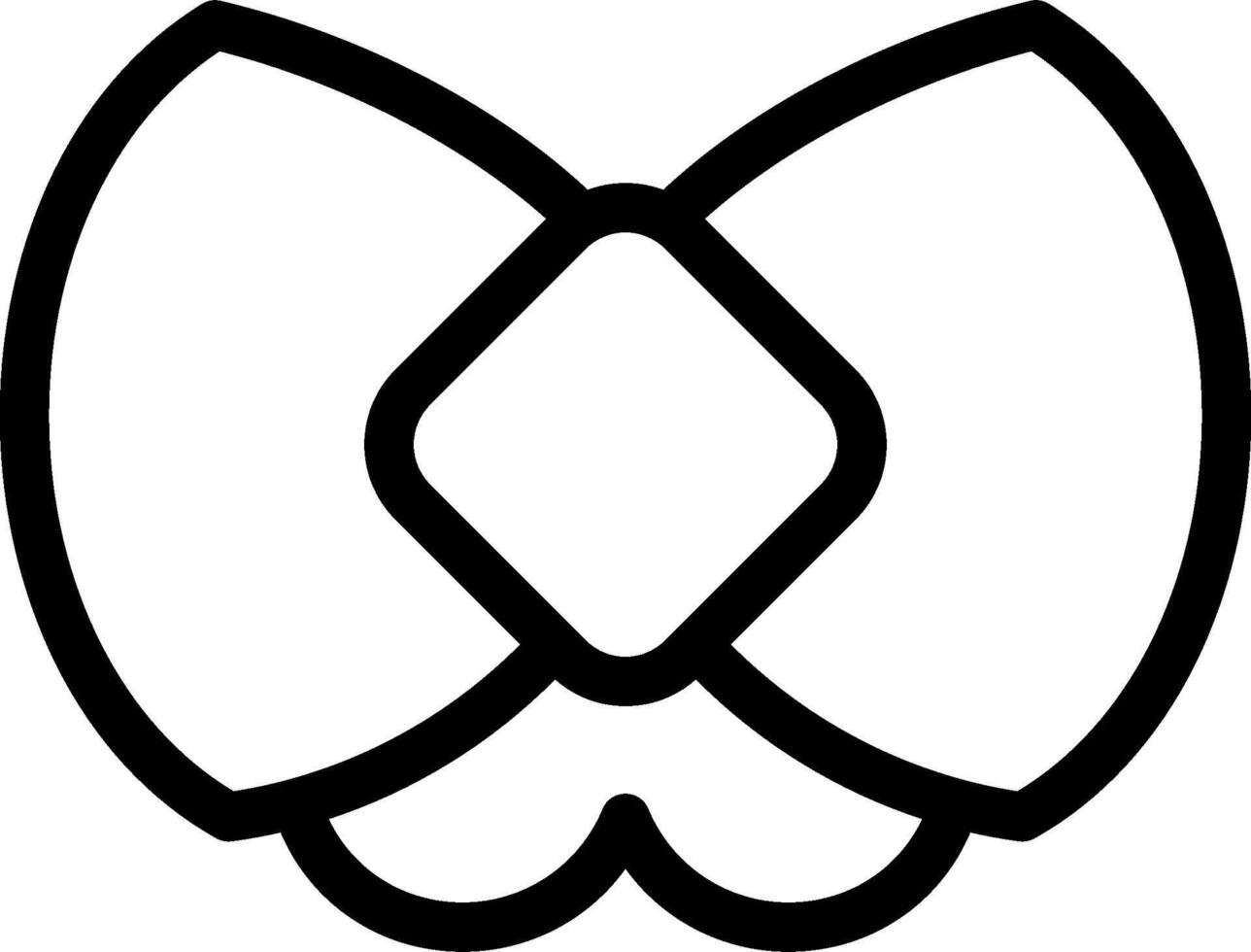 A black and white drawing of a bow vector
