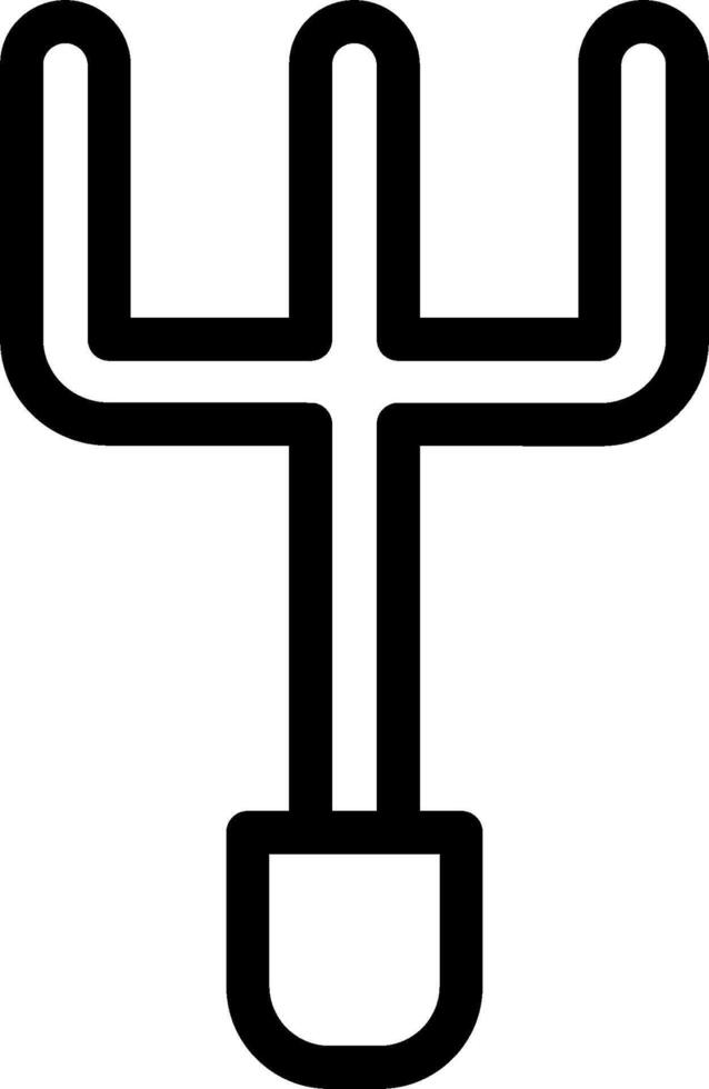 A black and white image of a fork with two forks vector