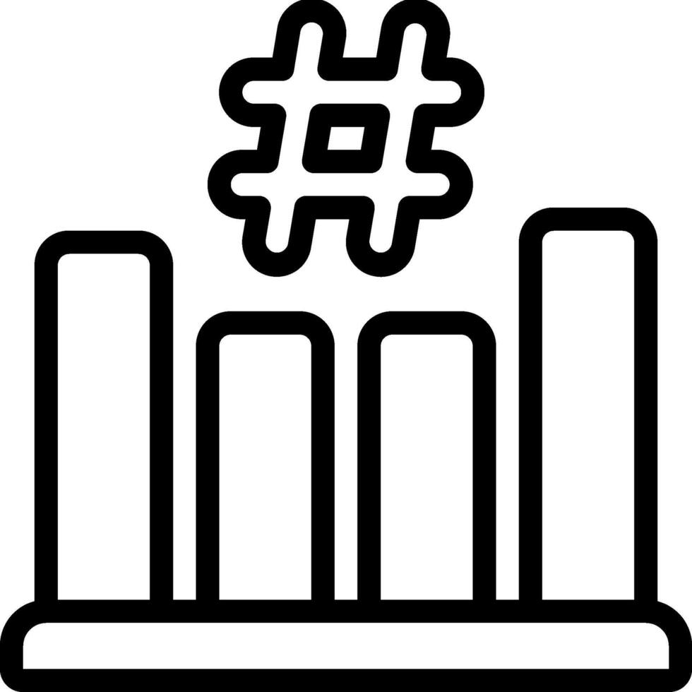A black and white icon of a bar chart vector