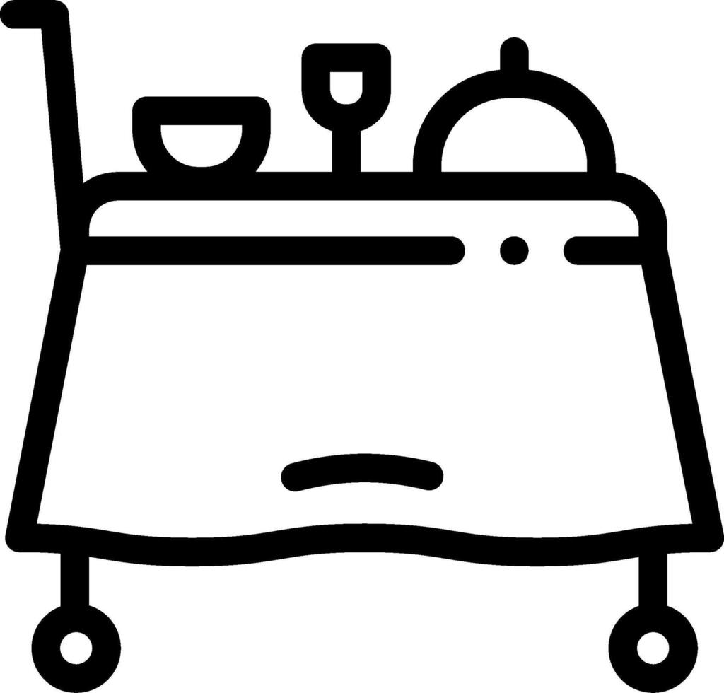 A black and white image of a table with a plate and a glass vector
