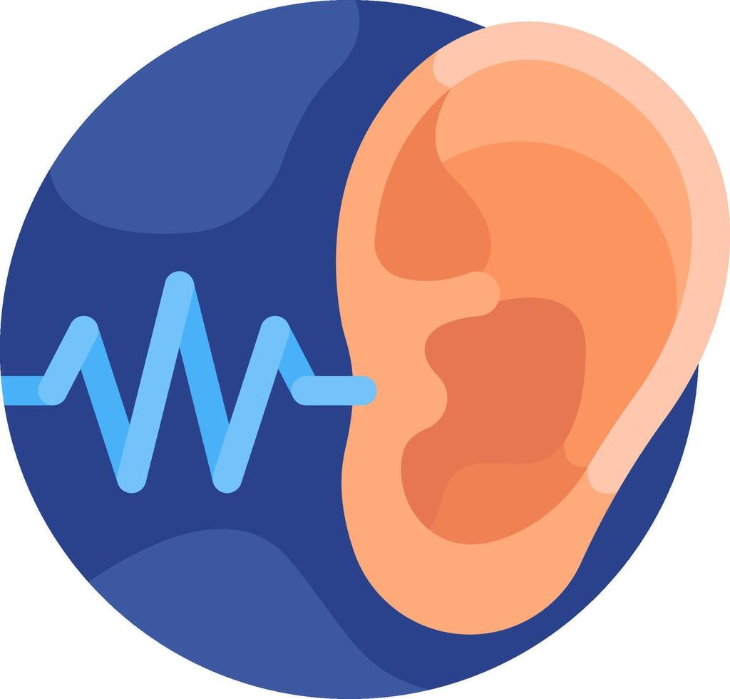 An ear with a wave and a sound wave vector
