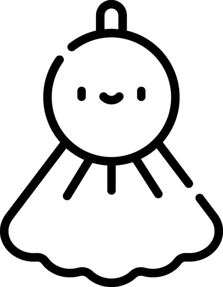 A black and white drawing of a baby in a dress vector