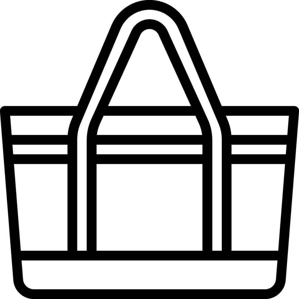 A black and white illustration of a shopping bag vector
