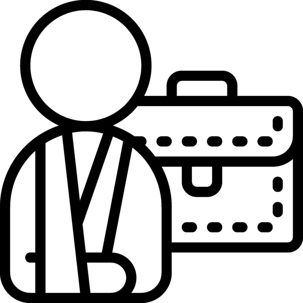 A man with a briefcase and a bandage on his arm vector