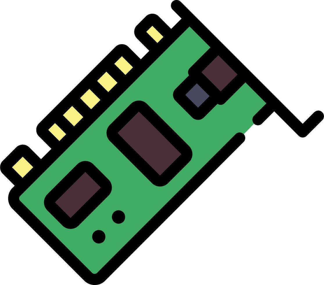 A green computer chip on a white background vector