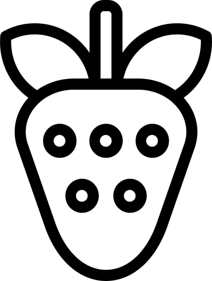 A black and white strawberry icon vector