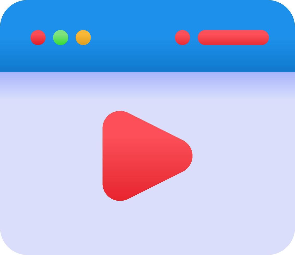 A player icon with a red play button vector