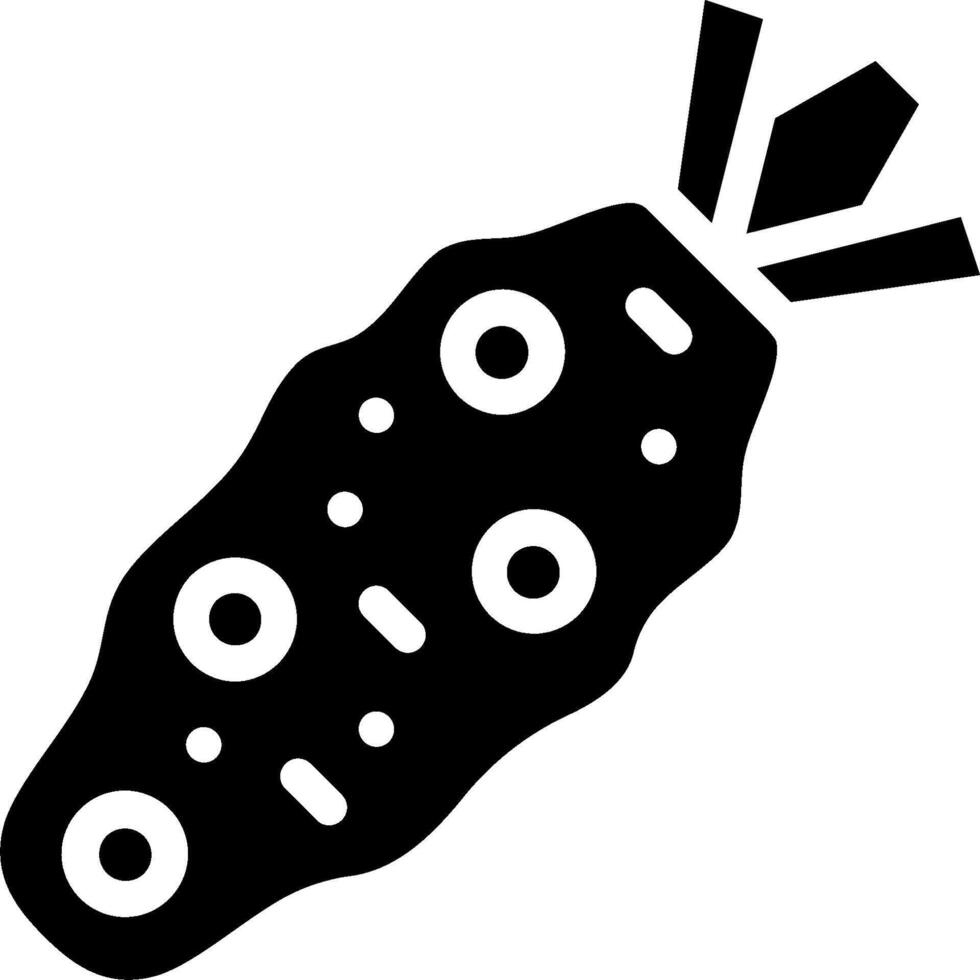 A black and white illustration of a cucumber vector