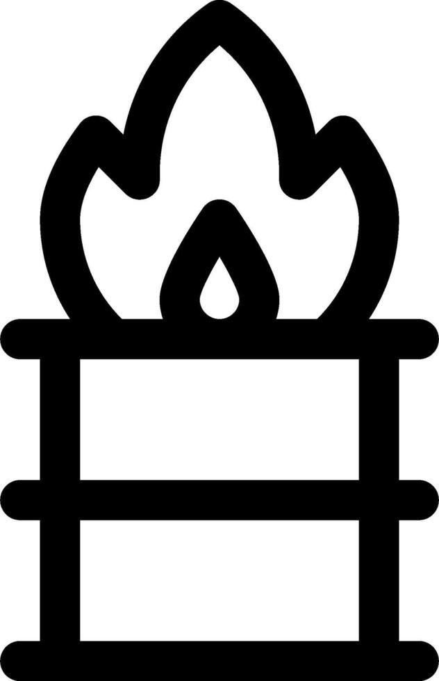 A black and white icon of a fire vector