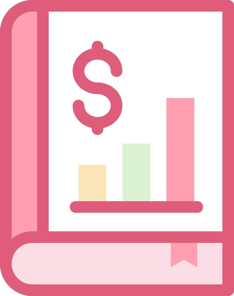 A pink book with a dollar sign on it vector