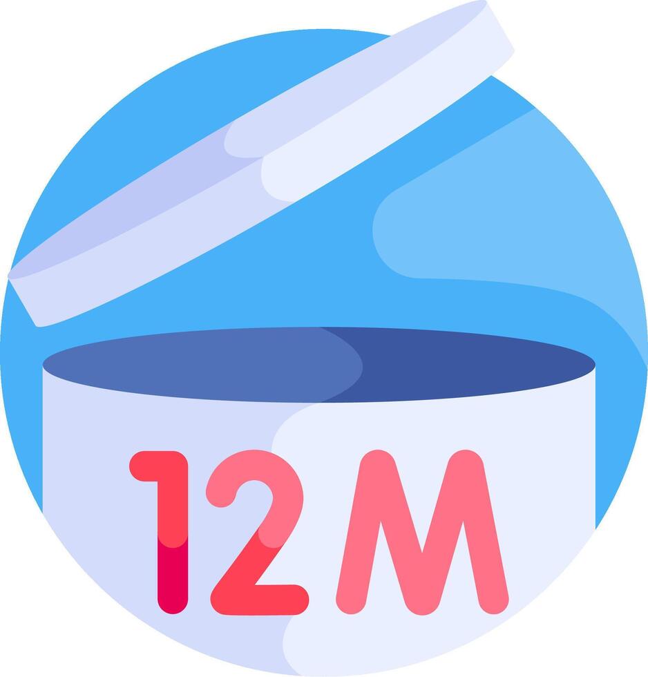 A container with the word 12m in it vector