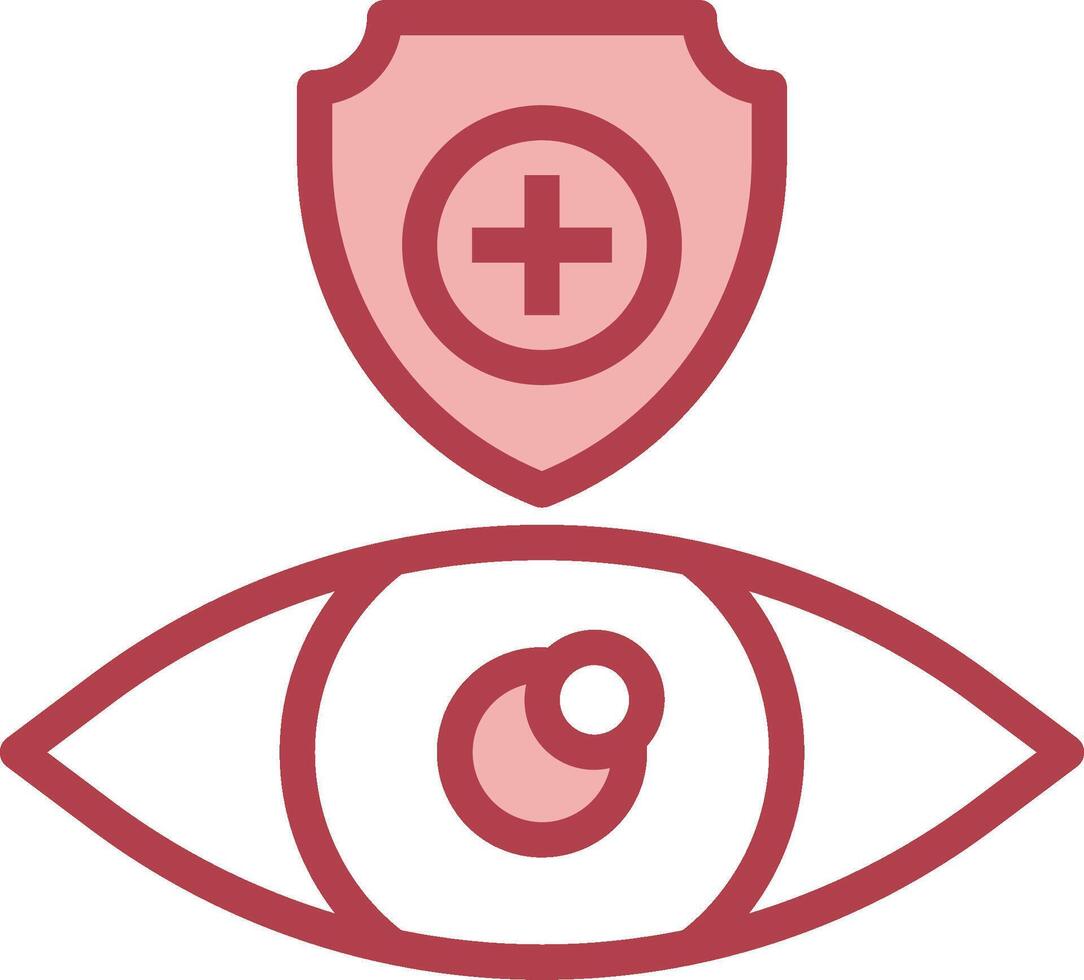 A red eye with a shield and a shield vector
