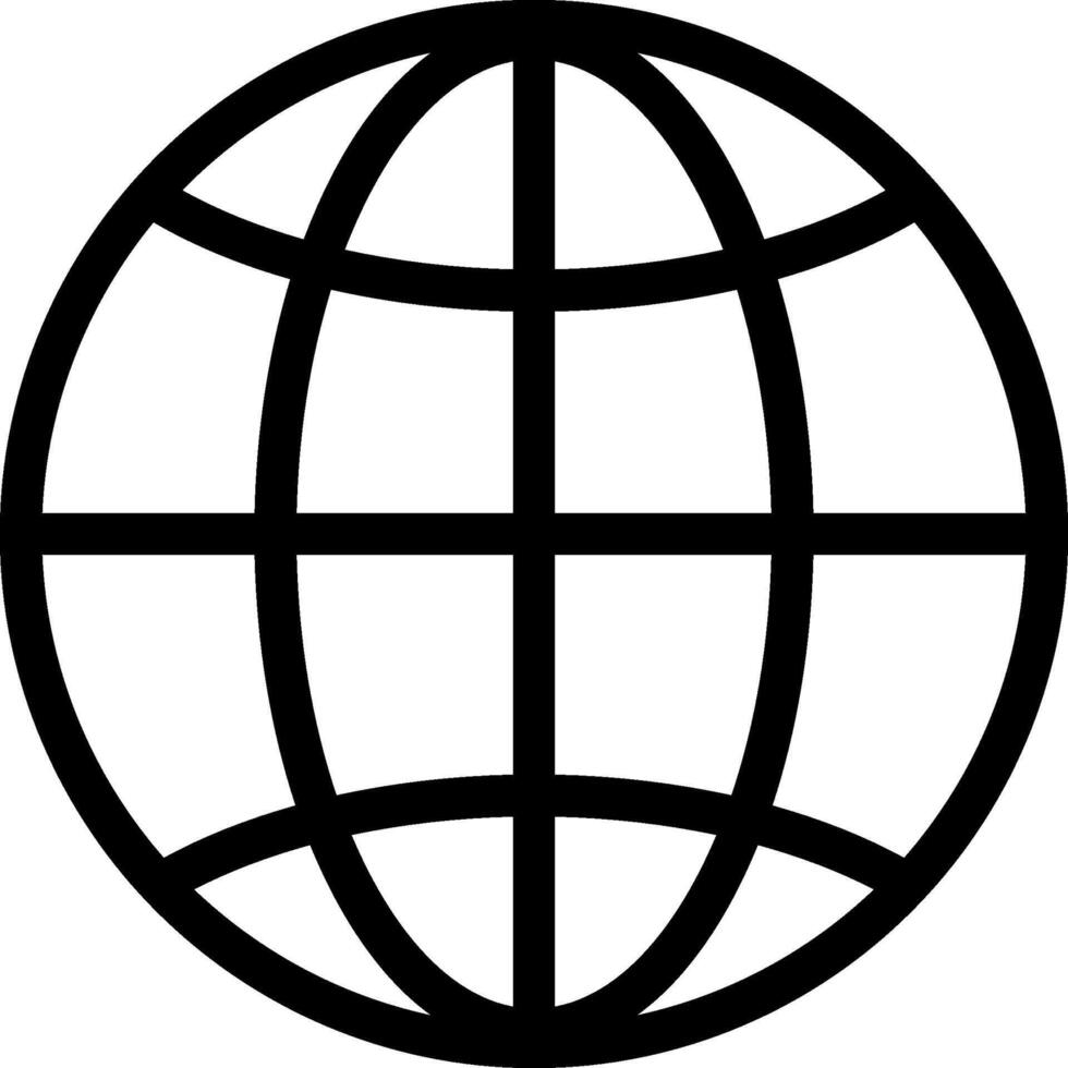 A black and white globe with a grid on it vector