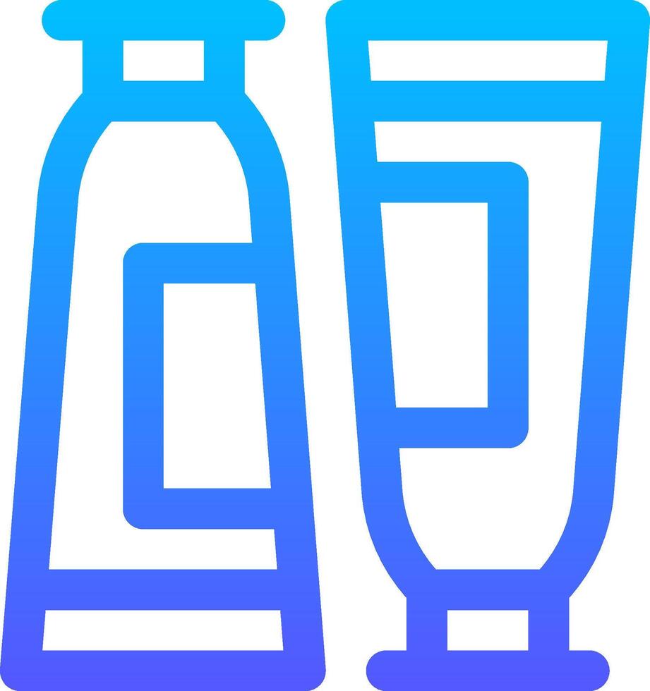 Two bottles of toothpaste on a white background vector