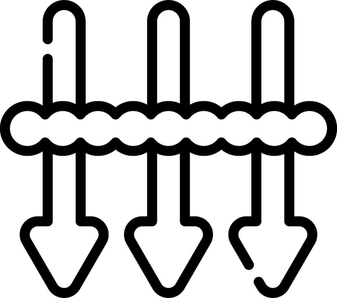 A black and white image of three arrows vector