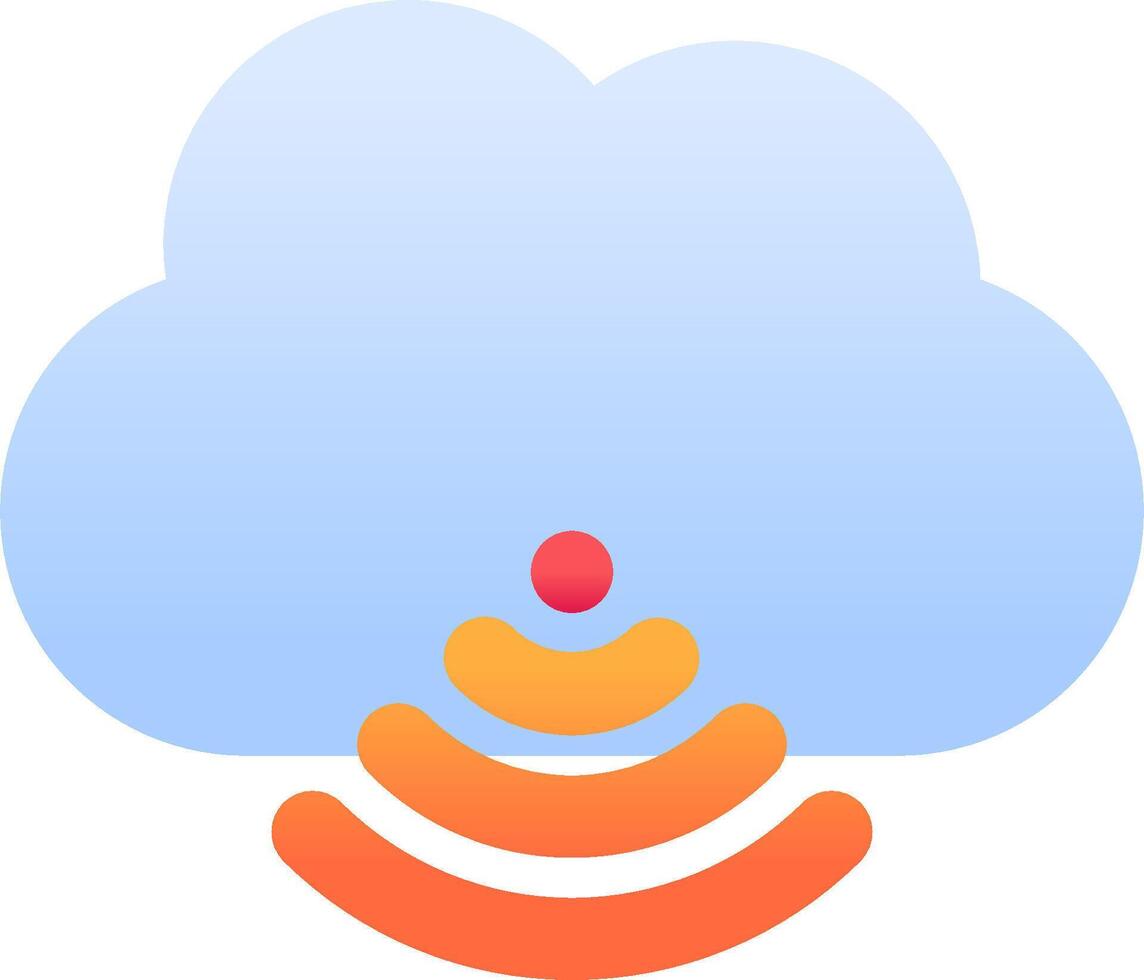 A cloud with a red dot on it vector