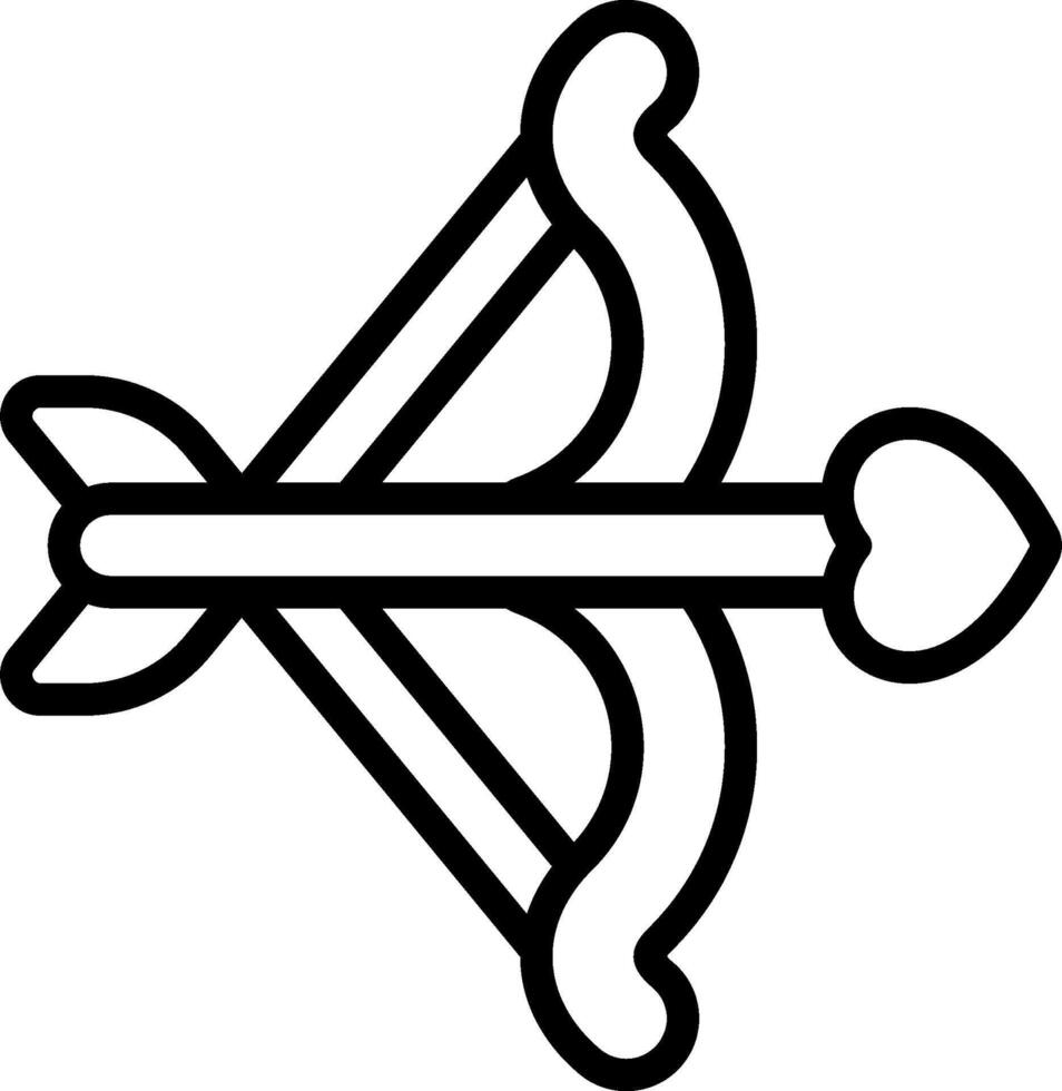 A black and white arrow with a heart on it vector