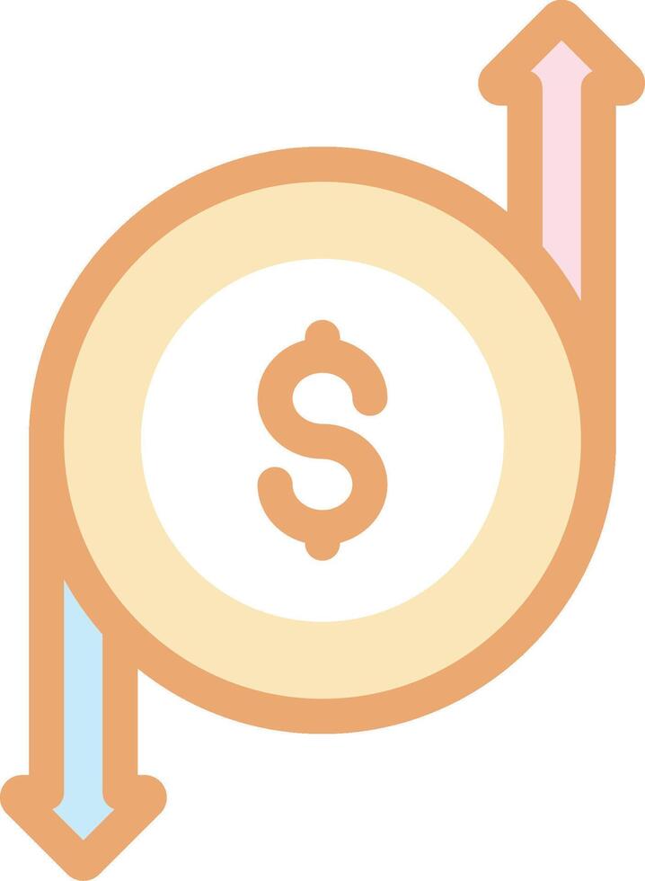 A dollar sign in an arrow pointing upward vector