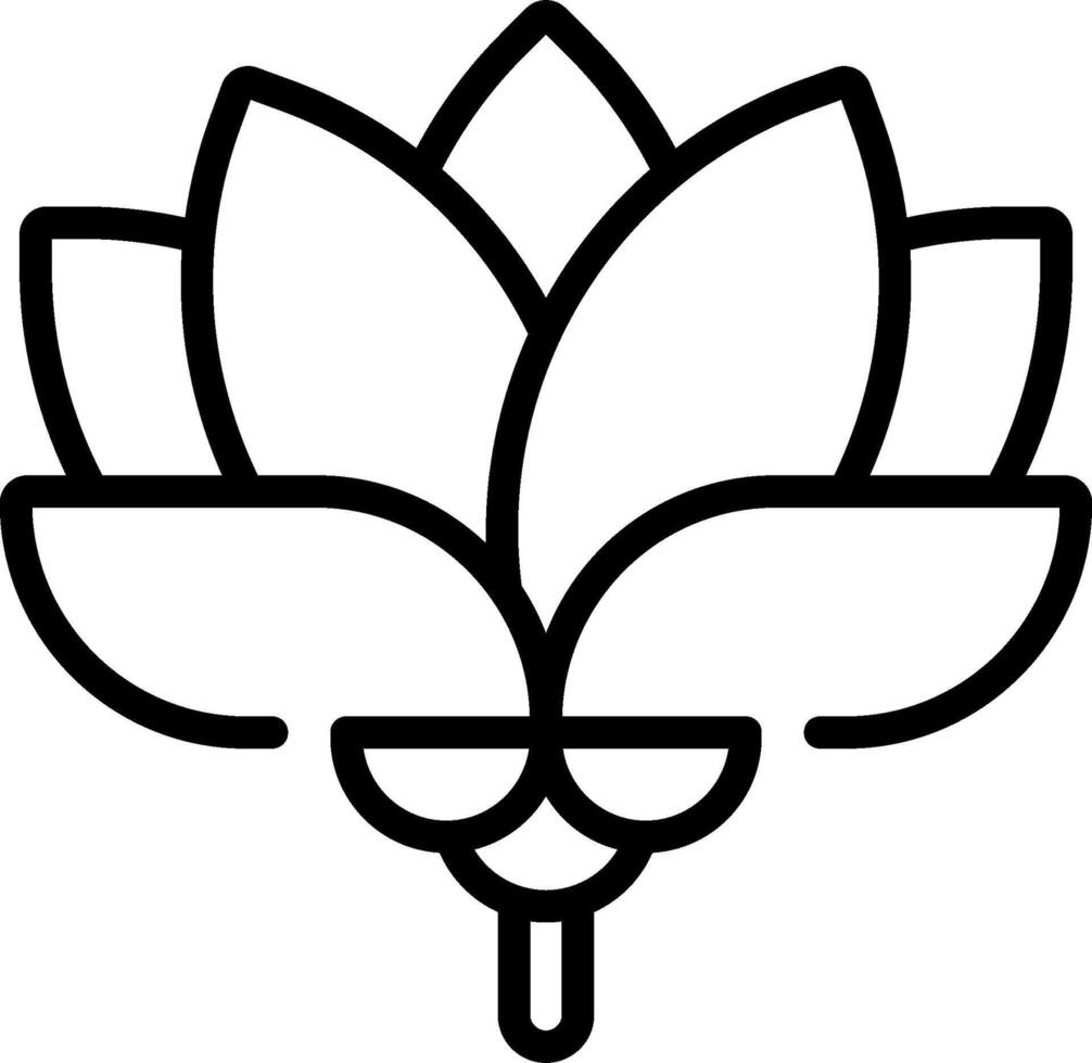 A black and white lotus flower icon vector