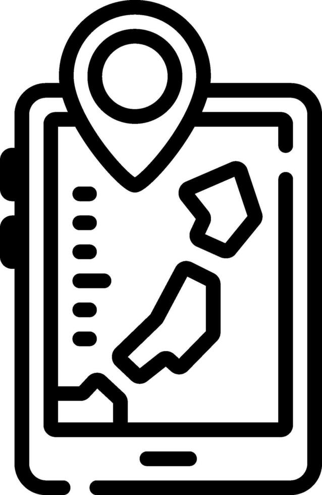 A map pin on a tablet with a map icon vector
