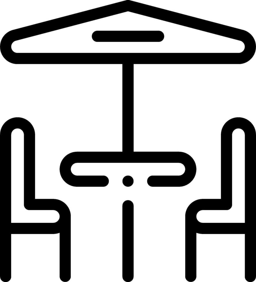 A black and white image of a table and chairs vector