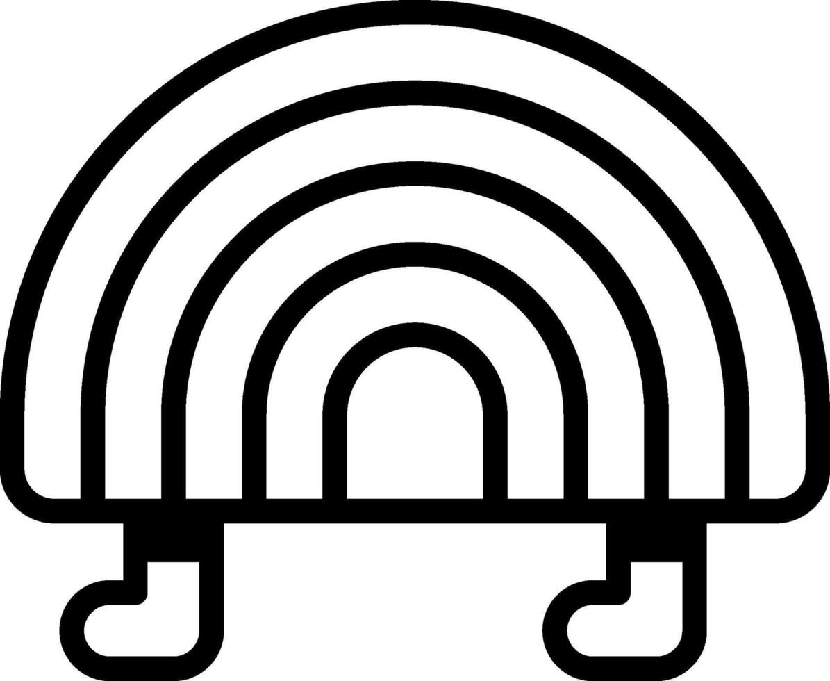 A black and white logo of a rainbow vector