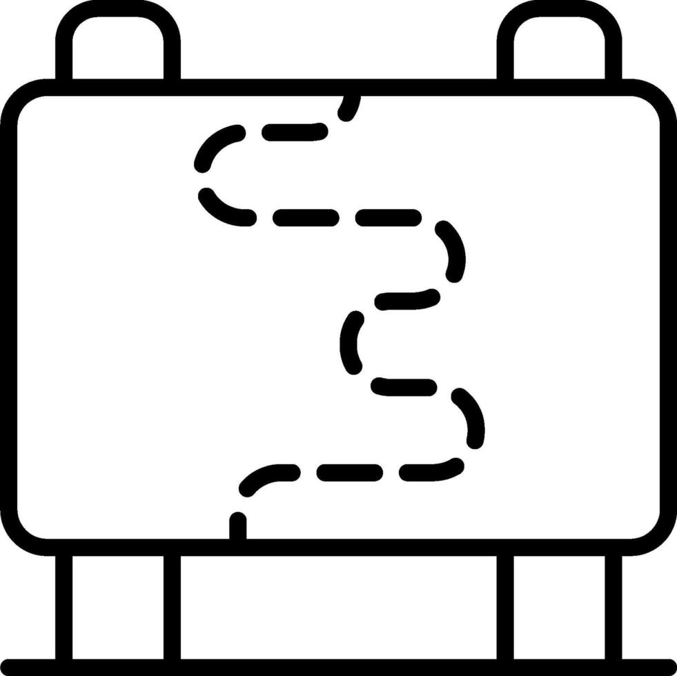 A black and white outline of a road sign vector